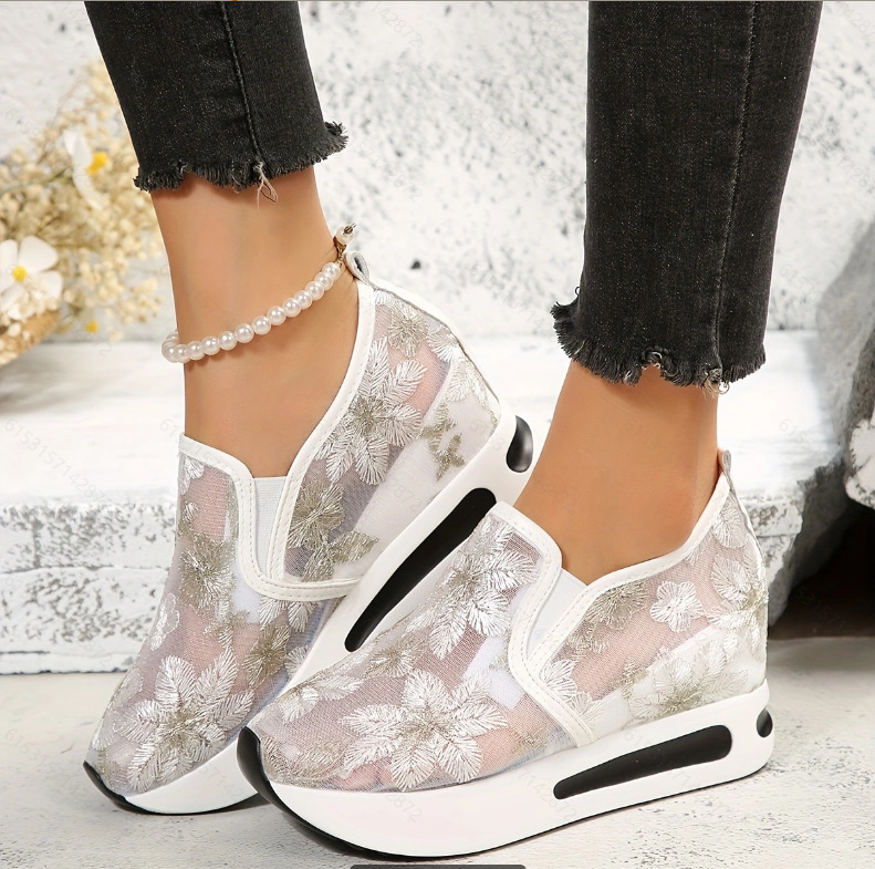 Running Gear Shoes - Koronkowe baleriny na platformie damskie buty
